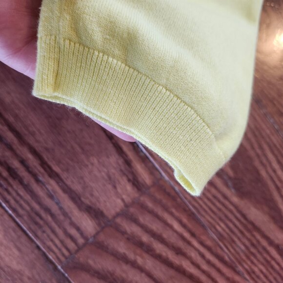 TALBOTS Women’s Yellow Lightweight Pima Cotton Cardigan Sweater Size M pockets - Picture 7 of 13